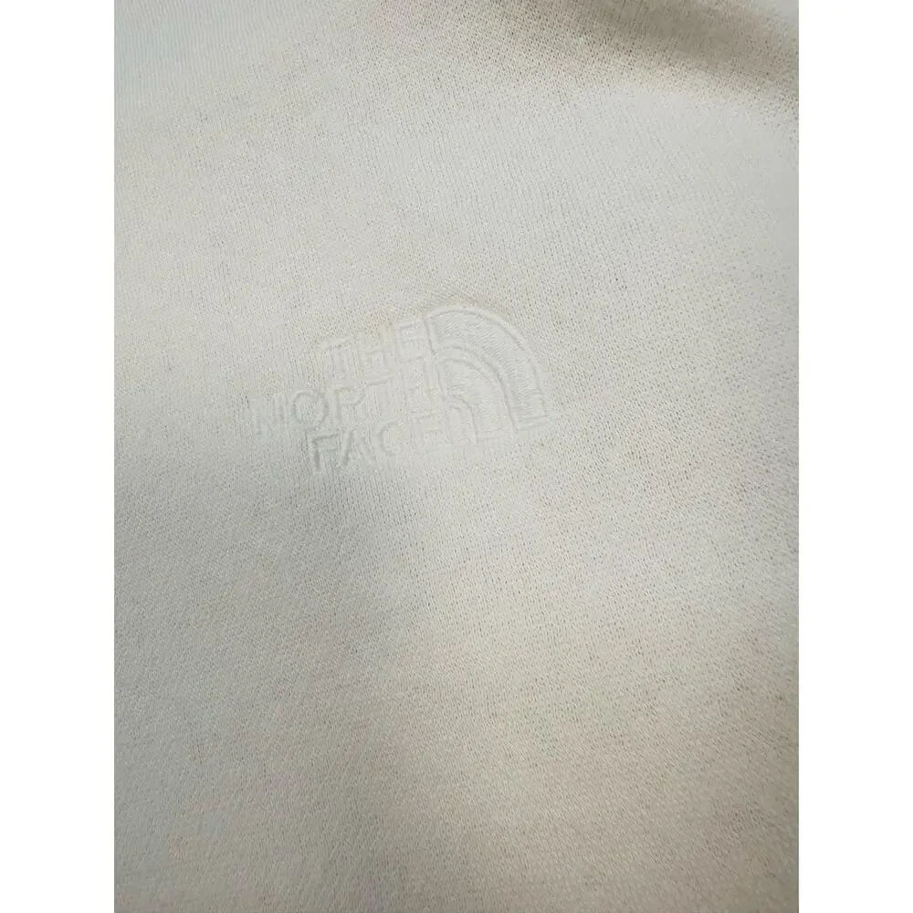 The North Face Solid Off White Crewneck Sweatshirt with Tonal Logo Size Medium